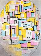 Piet Mondrian Composition with Oval in Color Planes II oil painting artist